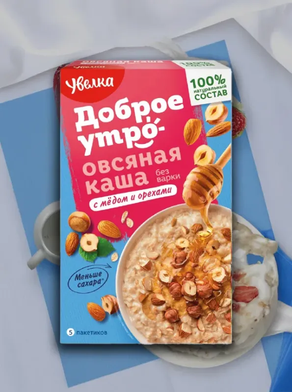 "УВЕЛКА" Овсяная каша с медом и орехами 200г