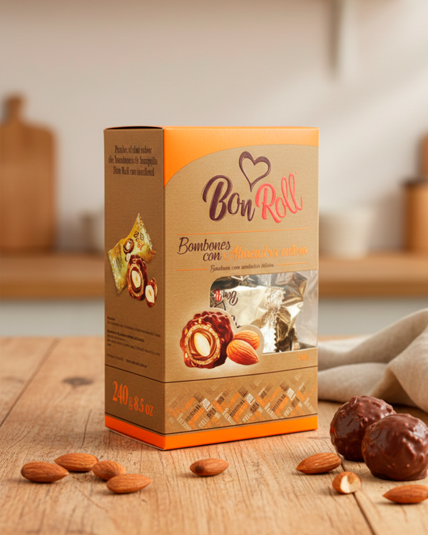 BON ROLL Шоколадные конфеты с миндалем 240гр