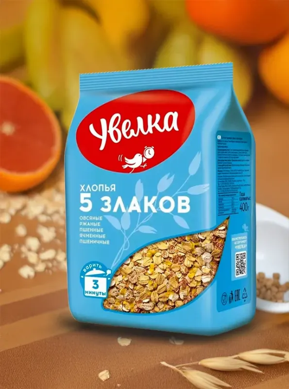 "УВЕЛКА" Хлопья 5 злаков 400г