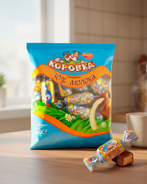 "КОРОВКА" Конфеты 30% молока 250г