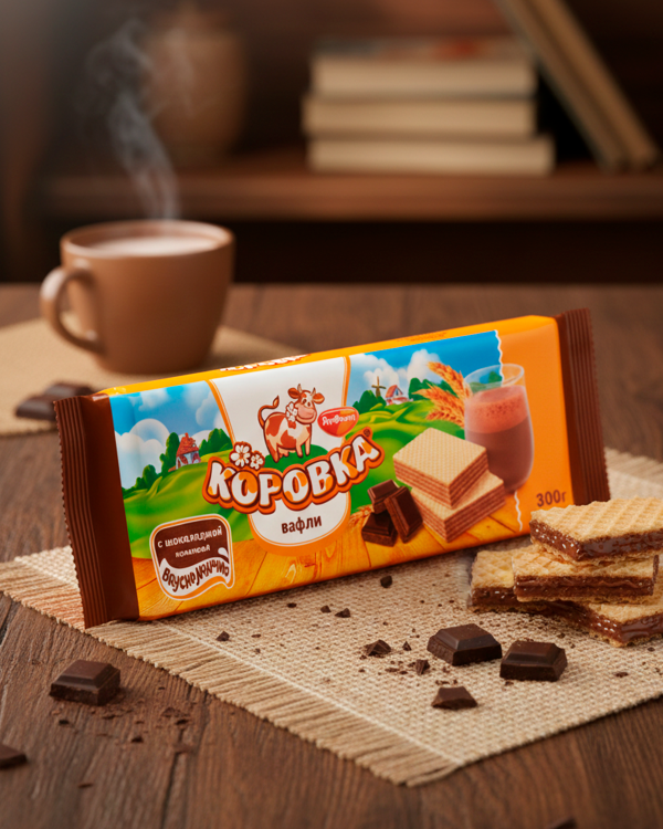 "КОРОВКА" Вафли с шоколадной начинкой 300г